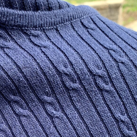 Navy Blue Relaxed Fit Sweater - Picture 7 of 12